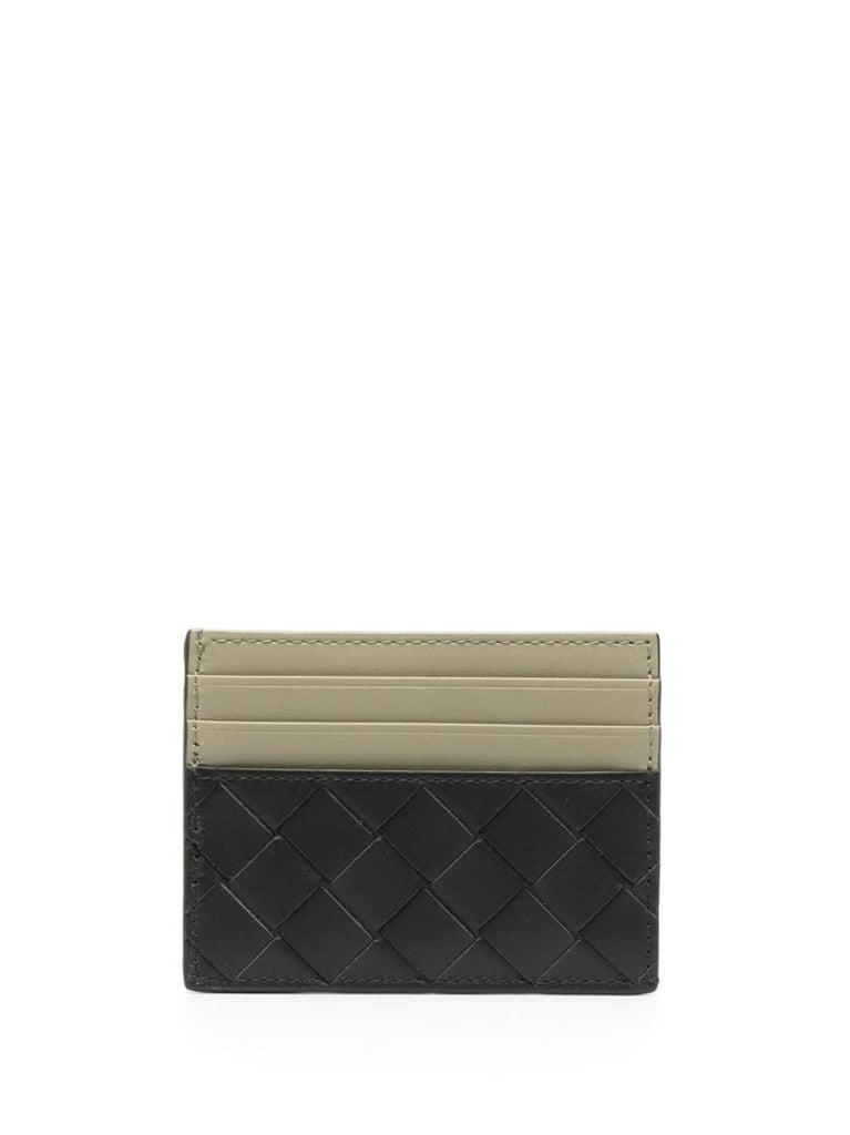Black Intrecciato Leather Cardholder