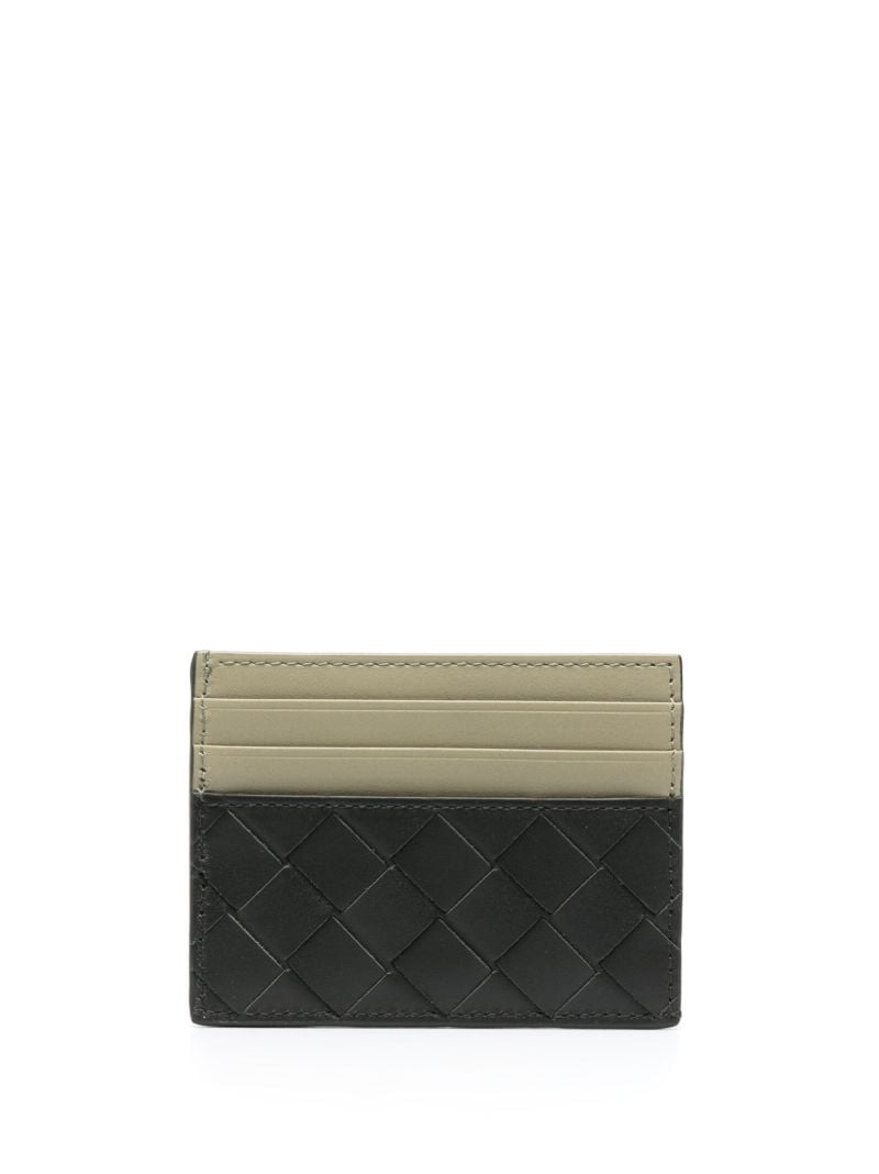 Black Intrecciato Leather Cardholder