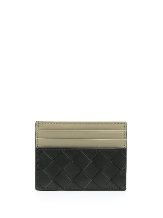 Black Intrecciato Leather Cardholder