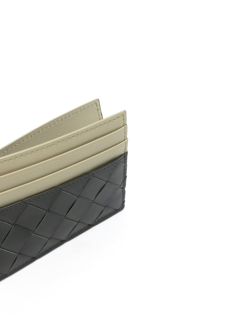 Black Intrecciato Leather Cardholder
