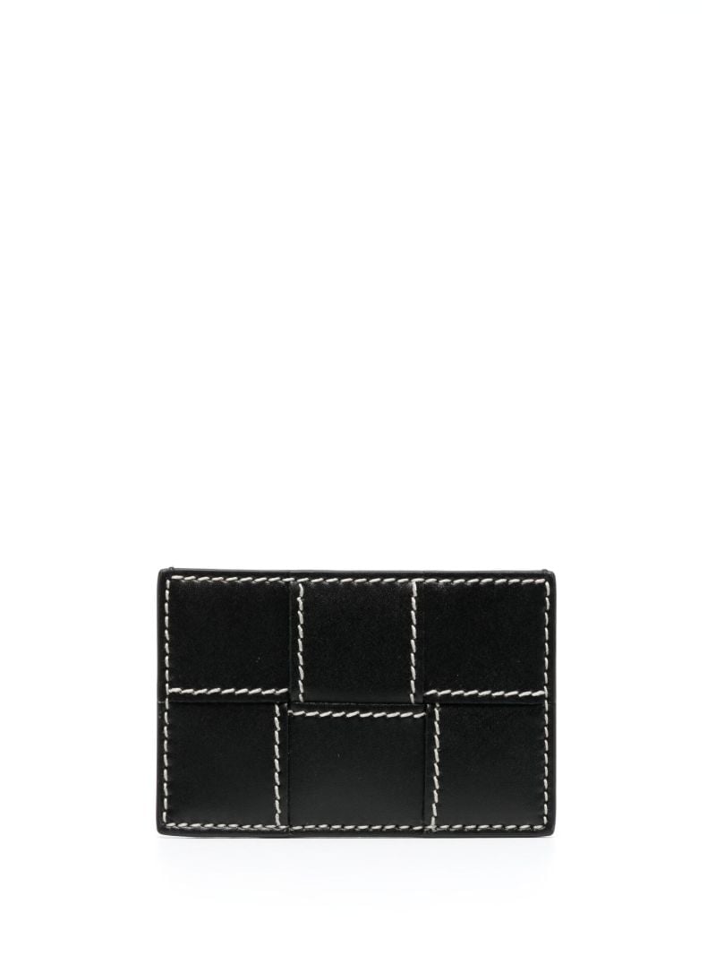 Black Cassette Intrecciato-leather Cardholder