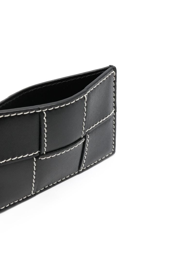 Black Cassette Intrecciato-leather Cardholder