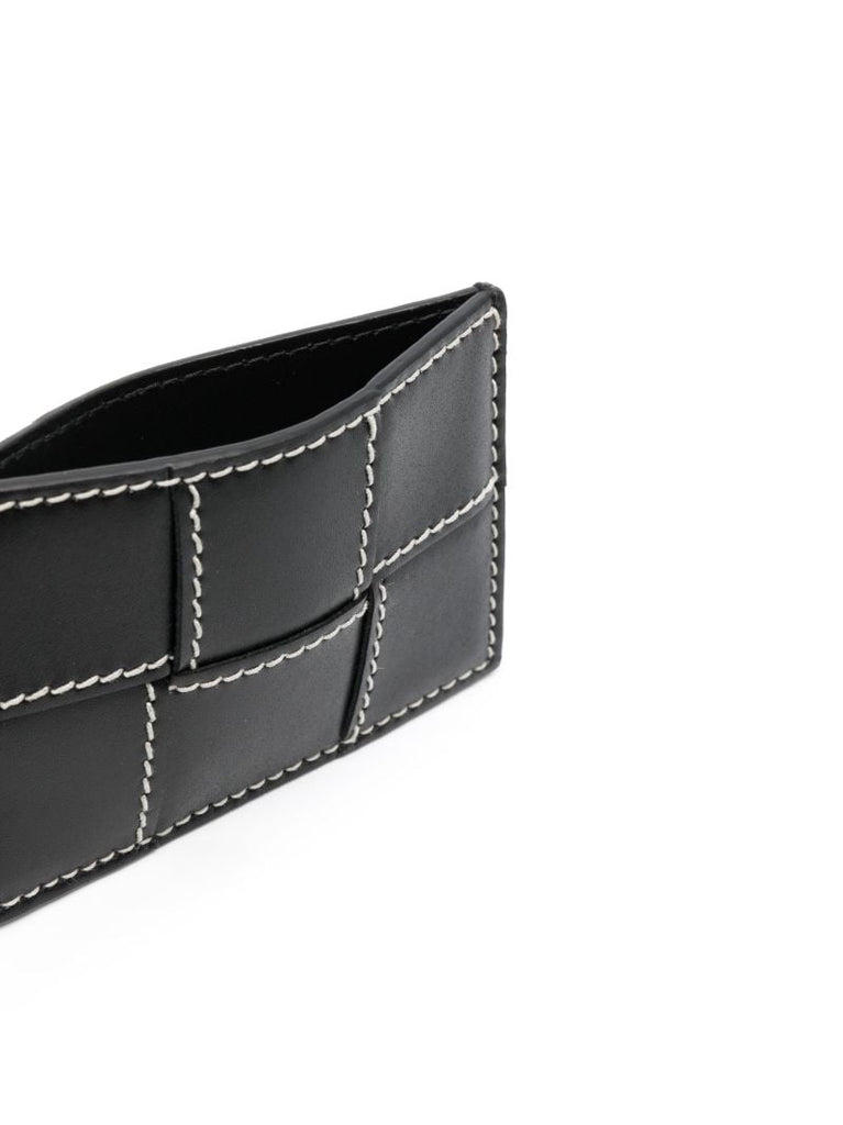 Black Cassette Intrecciato-leather Cardholder