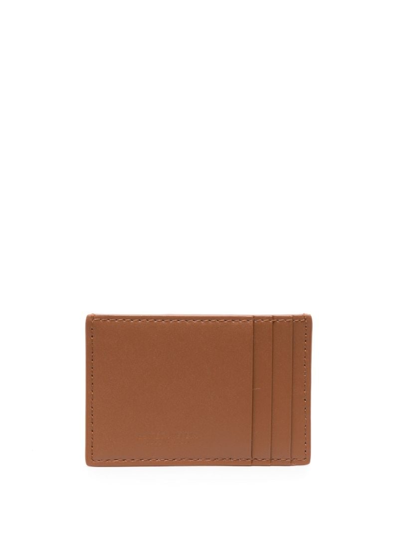 Brown Cassette Intreccio Leather Cardholder