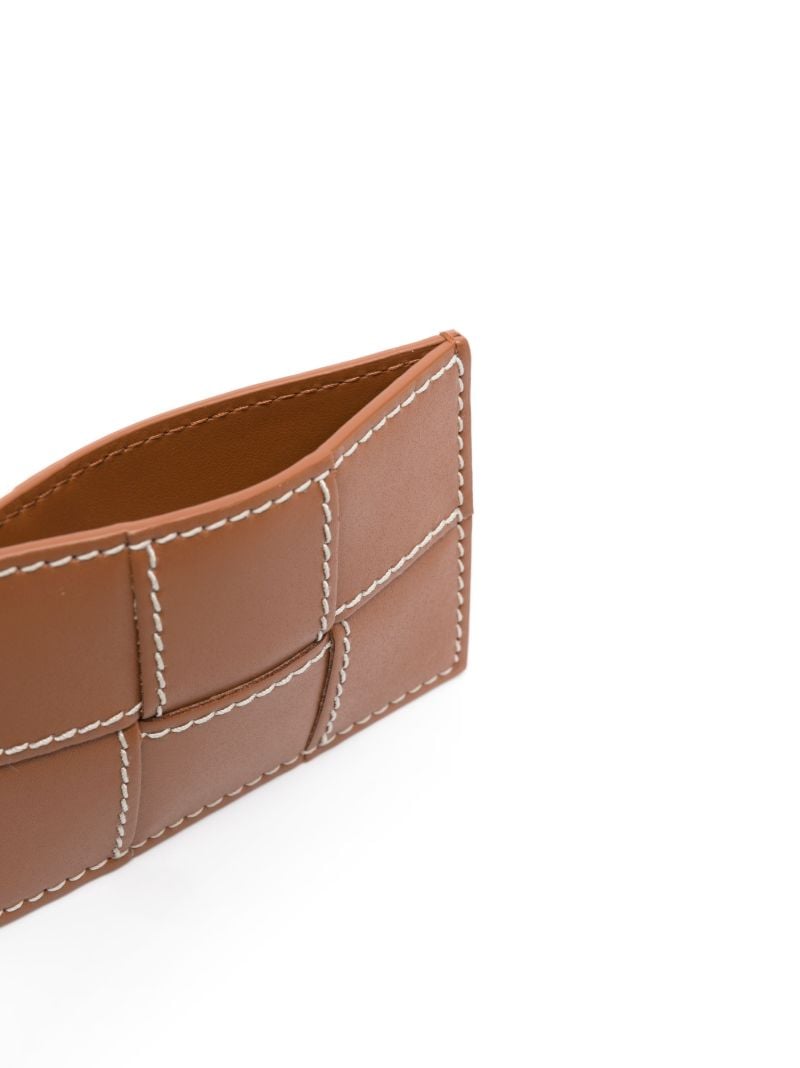 Brown Cassette Intreccio Leather Cardholder