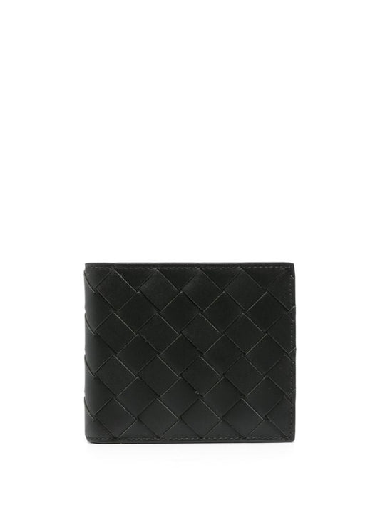 Black Intrecciato Leather Wallet