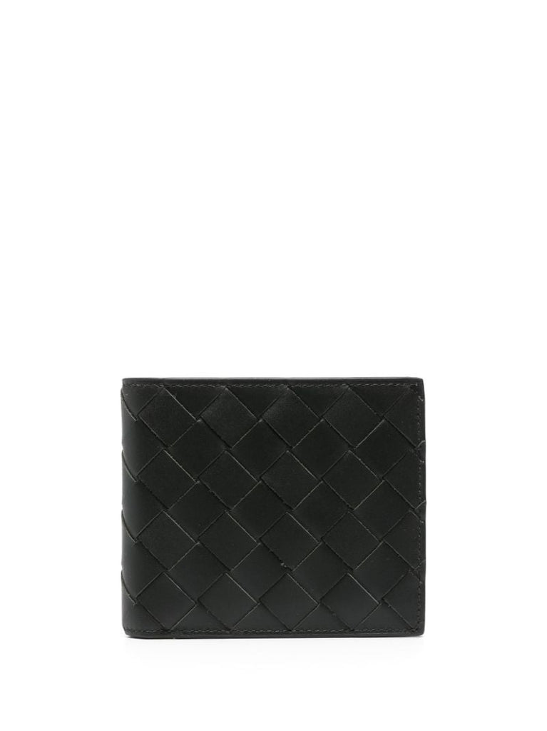 Black Intrecciato Leather Wallet