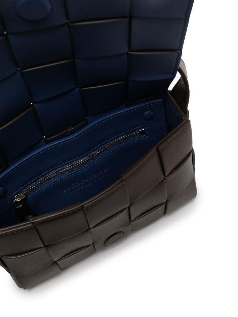 Brown Cassette Intrecciato Leather Shoulder Bag