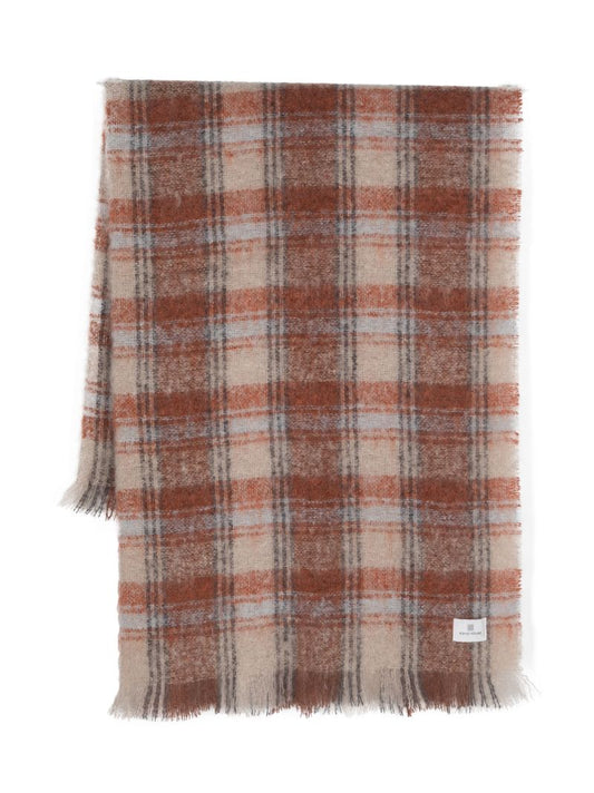 Orange Harlyn Checked Throw