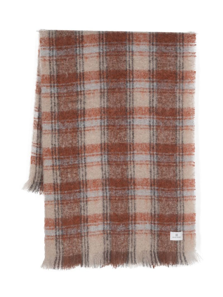 Orange Harlyn Checked Throw