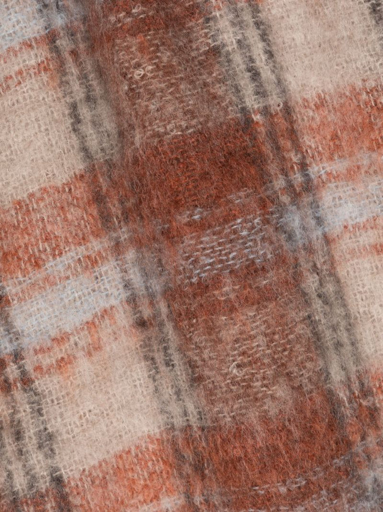 Orange Harlyn Checked Throw
