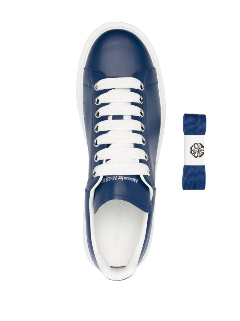 Blue Oversized Leather Sneakers