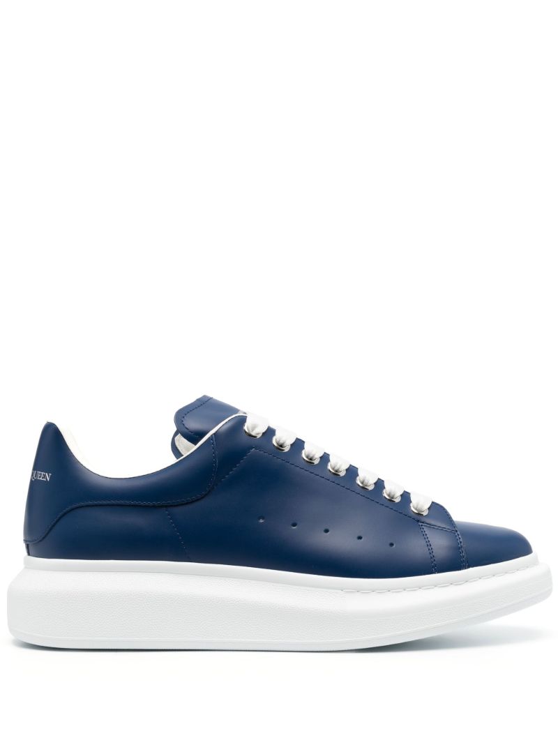 Blue Oversized Leather Sneakers
