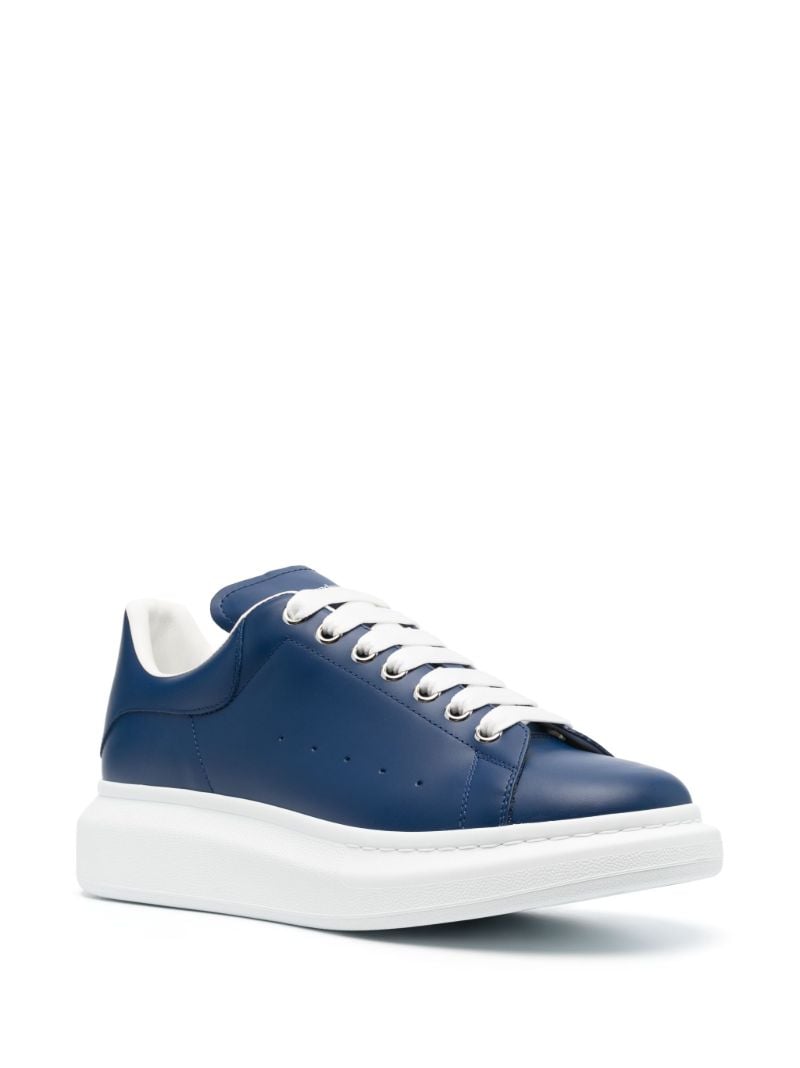 Blue Oversized Leather Sneakers