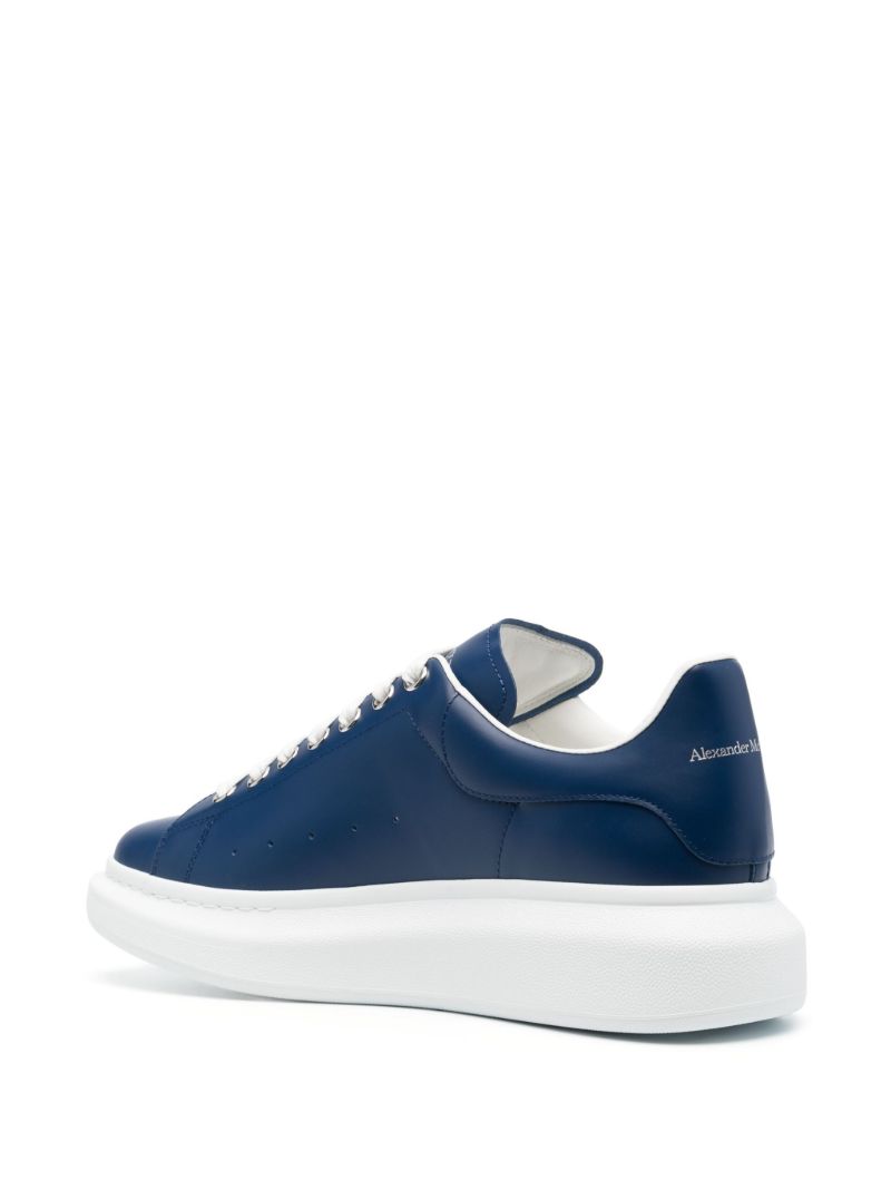 Blue Oversized Leather Sneakers