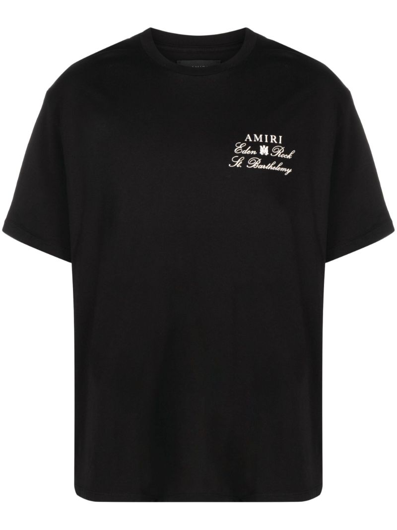 Black Logo Print Cotton T-shirt