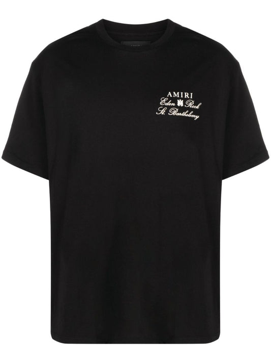 Black Logo Print Cotton T-shirt