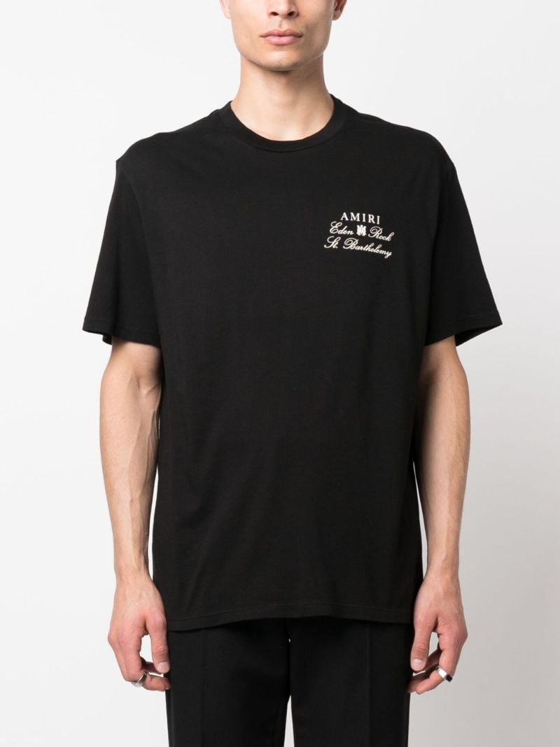 Black Logo Print Cotton T-shirt