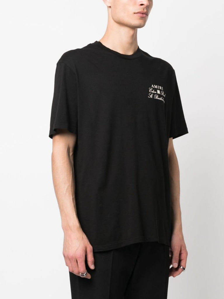 Black Logo Print Cotton T-shirt