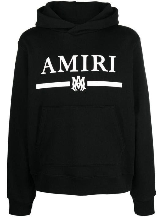 Black M.a. Bar Logo Print Hoodie