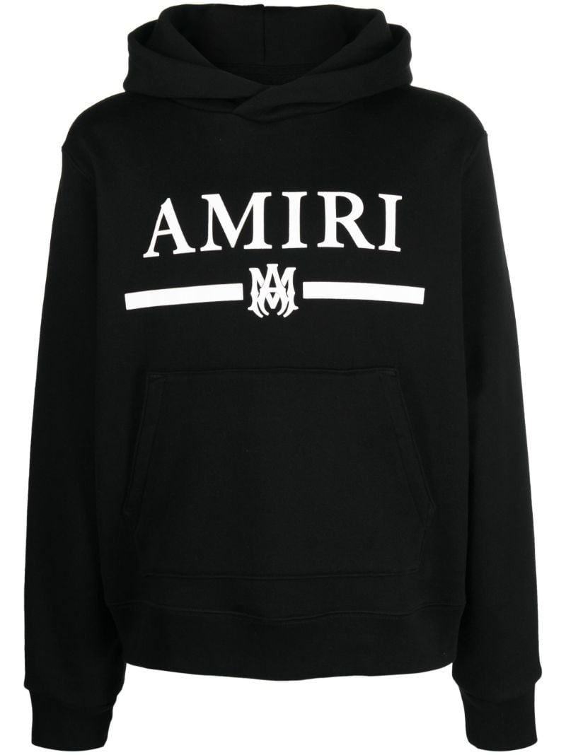 Black M.a. Bar Logo Print Hoodie