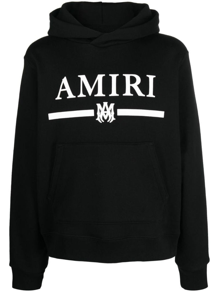 Black M.a. Bar Logo Print Hoodie