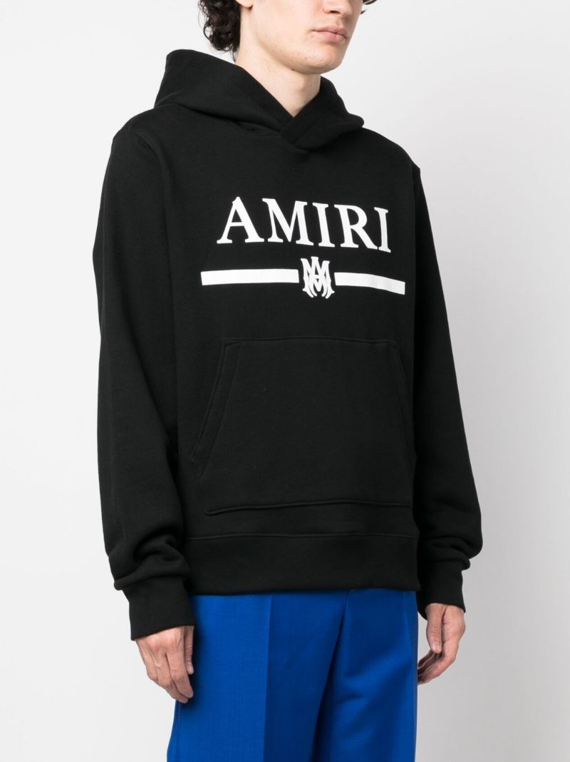 Black M.a. Bar Logo Print Hoodie