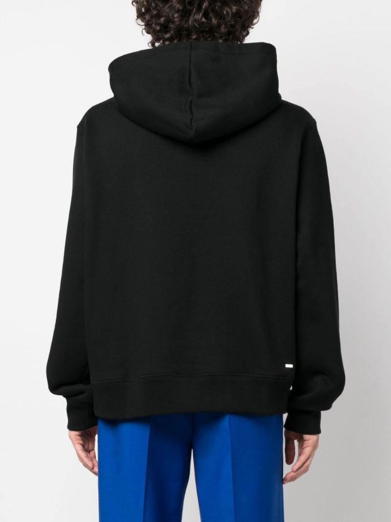 Black M.a. Bar Logo Print Hoodie