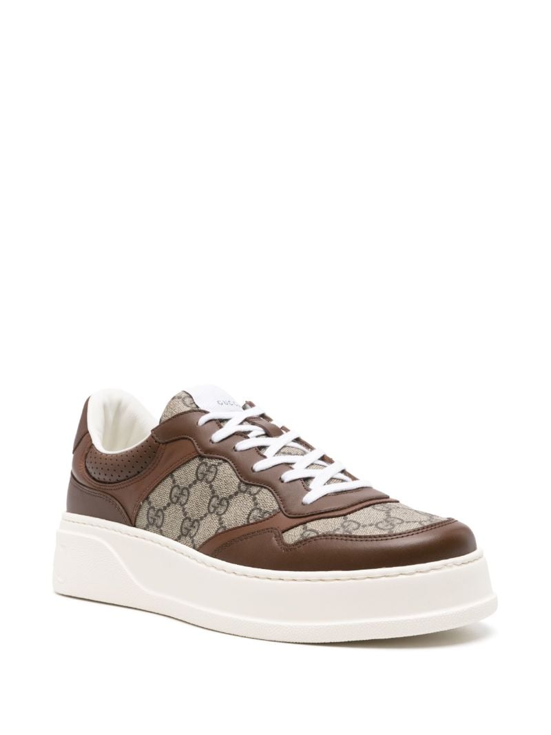 Brown Gg Supreme Panelled Sneakers