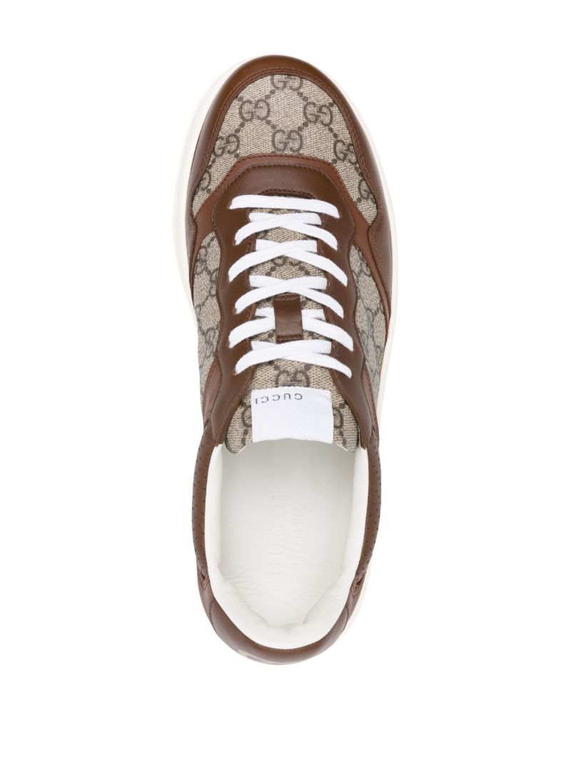 Brown Gg Supreme Panelled Sneakers