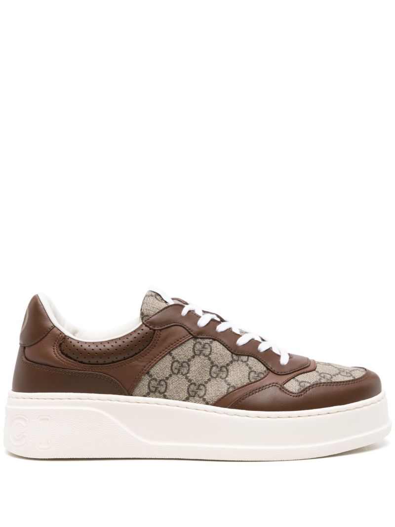 Brown Gg Supreme Panelled Sneakers