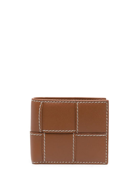 Brown Cassette Intreccio Leather Wallet