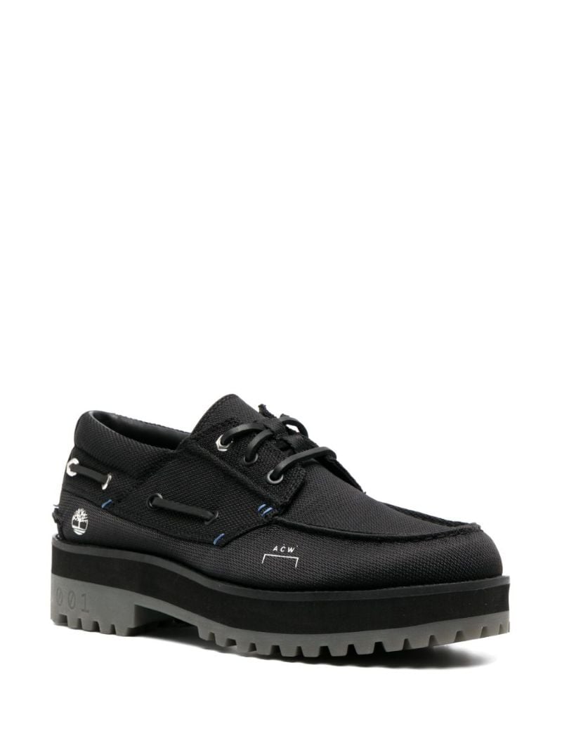 X Timberland Black 3-eye Boat Shoes