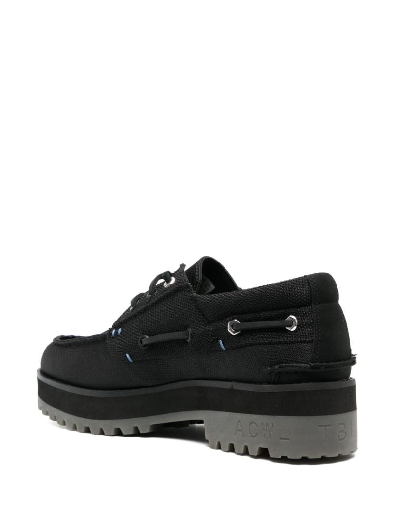 X Timberland Black 3-eye Boat Shoes
