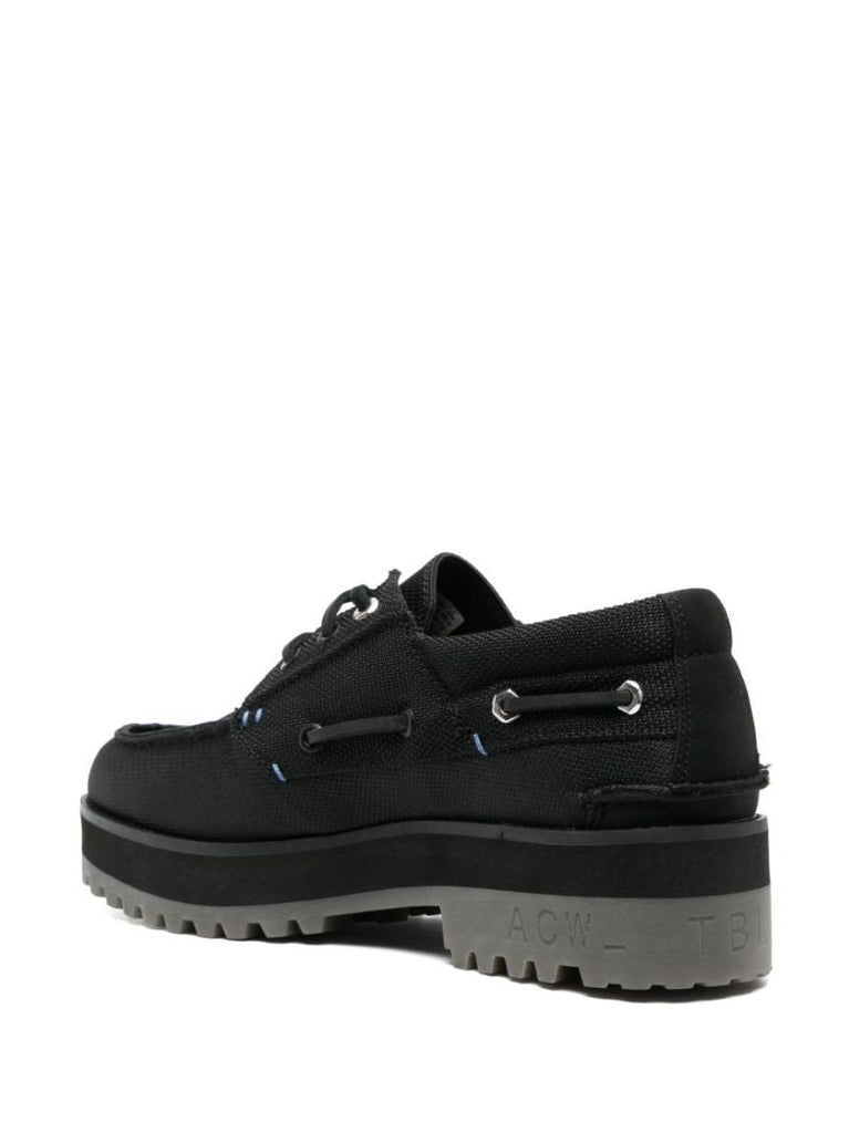 X Timberland Black 3-eye Boat Shoes