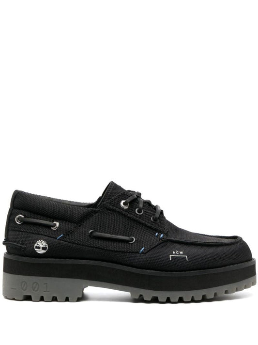 X Timberland Black 3-eye Boat Shoes