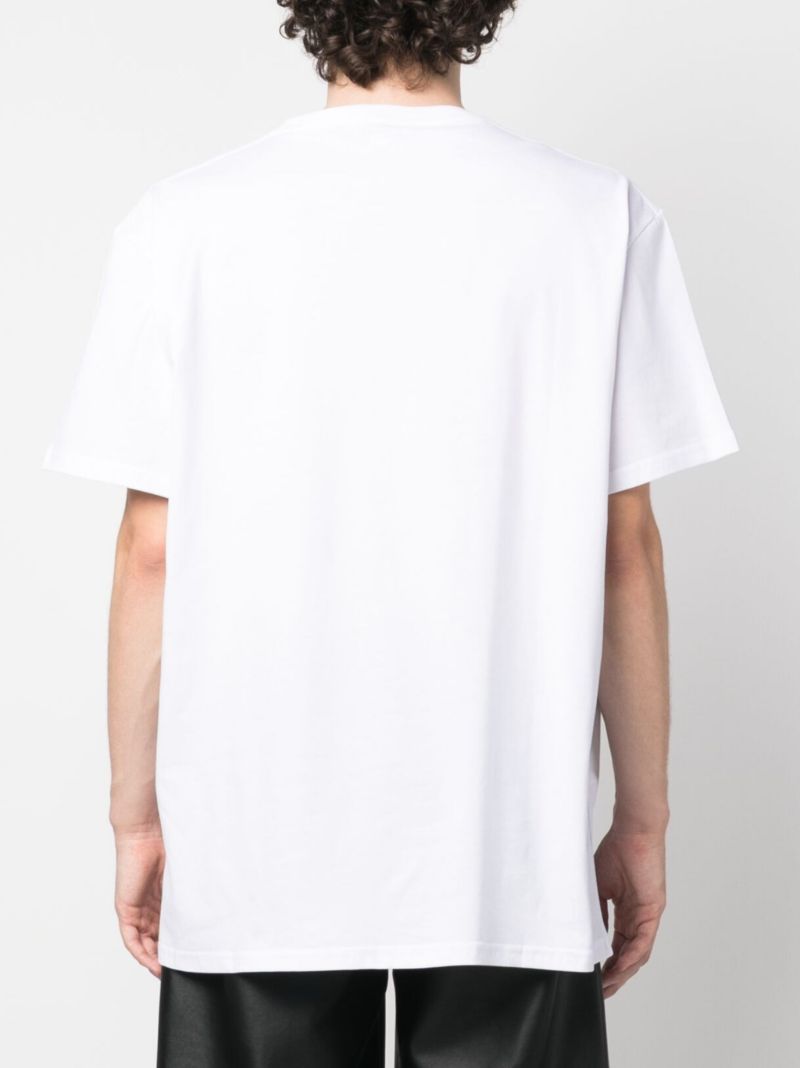 White Logo Print T-shirt