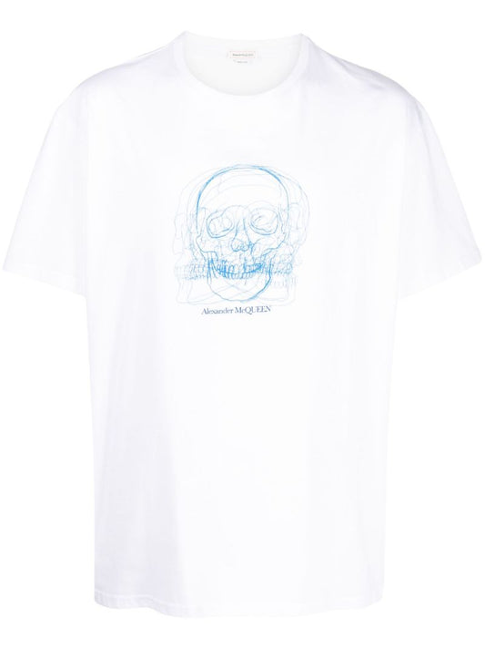 White Logo Print T-shirt