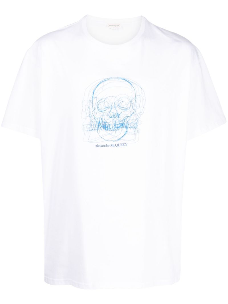 White Logo Print T-shirt