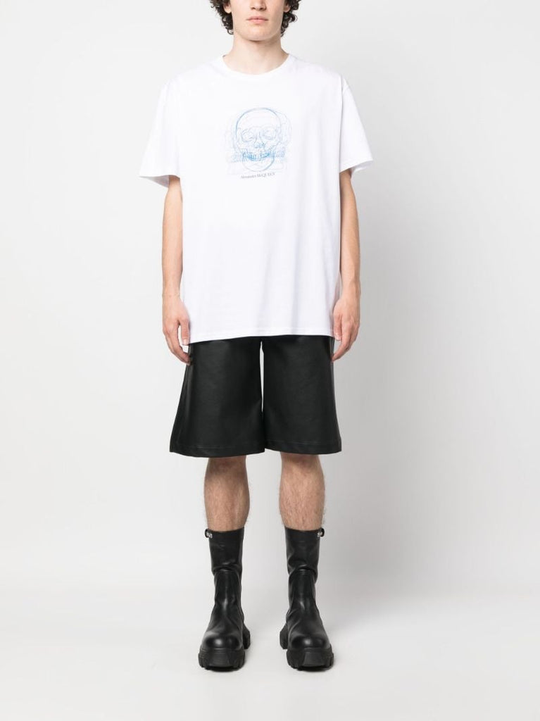 White Logo Print T-shirt