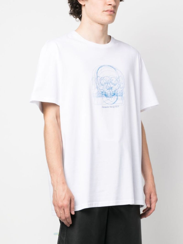 White Logo Print T-shirt