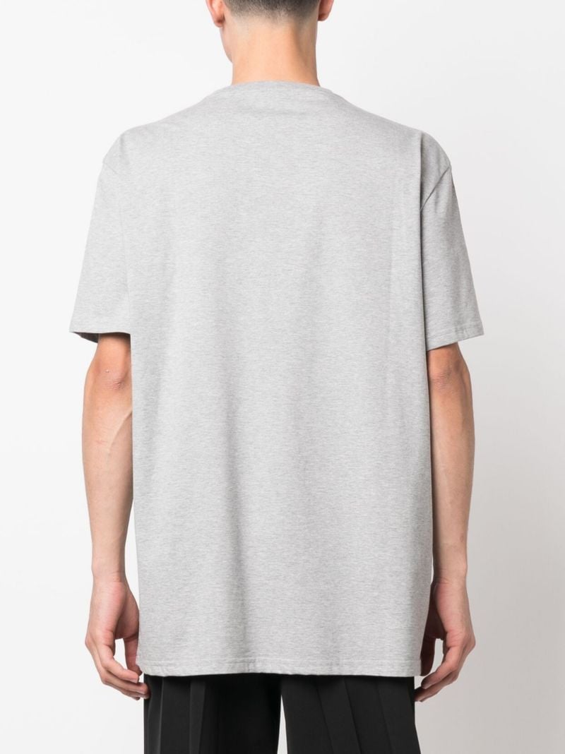 Grey Graffiti-print Cotton T-shirt