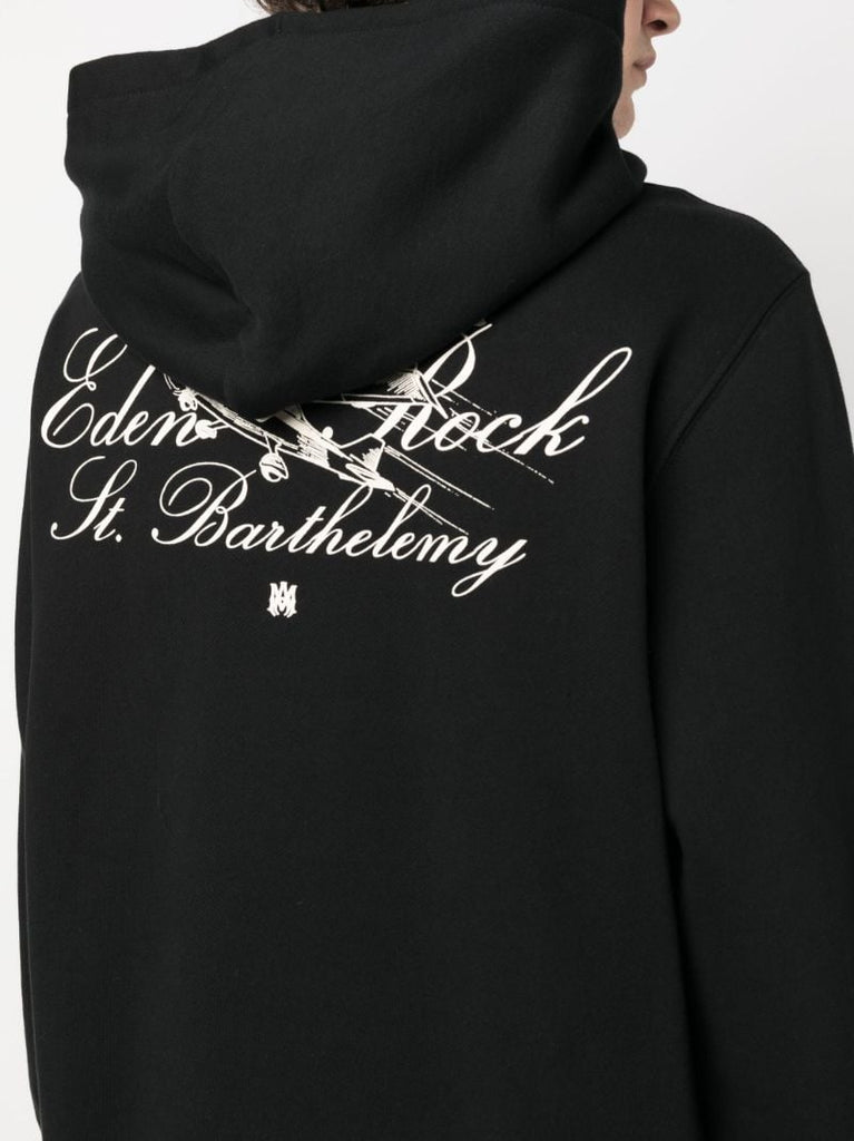 Black Logo-print Cotton Hoodie