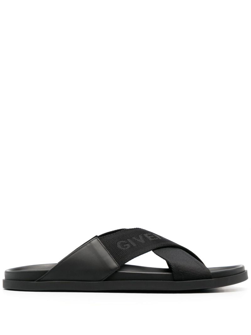 Black G Plage Leather Sandals