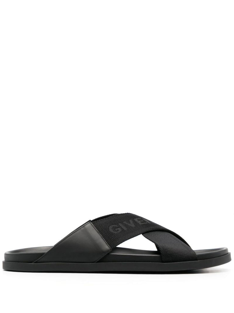 Black G Plage Leather Sandals