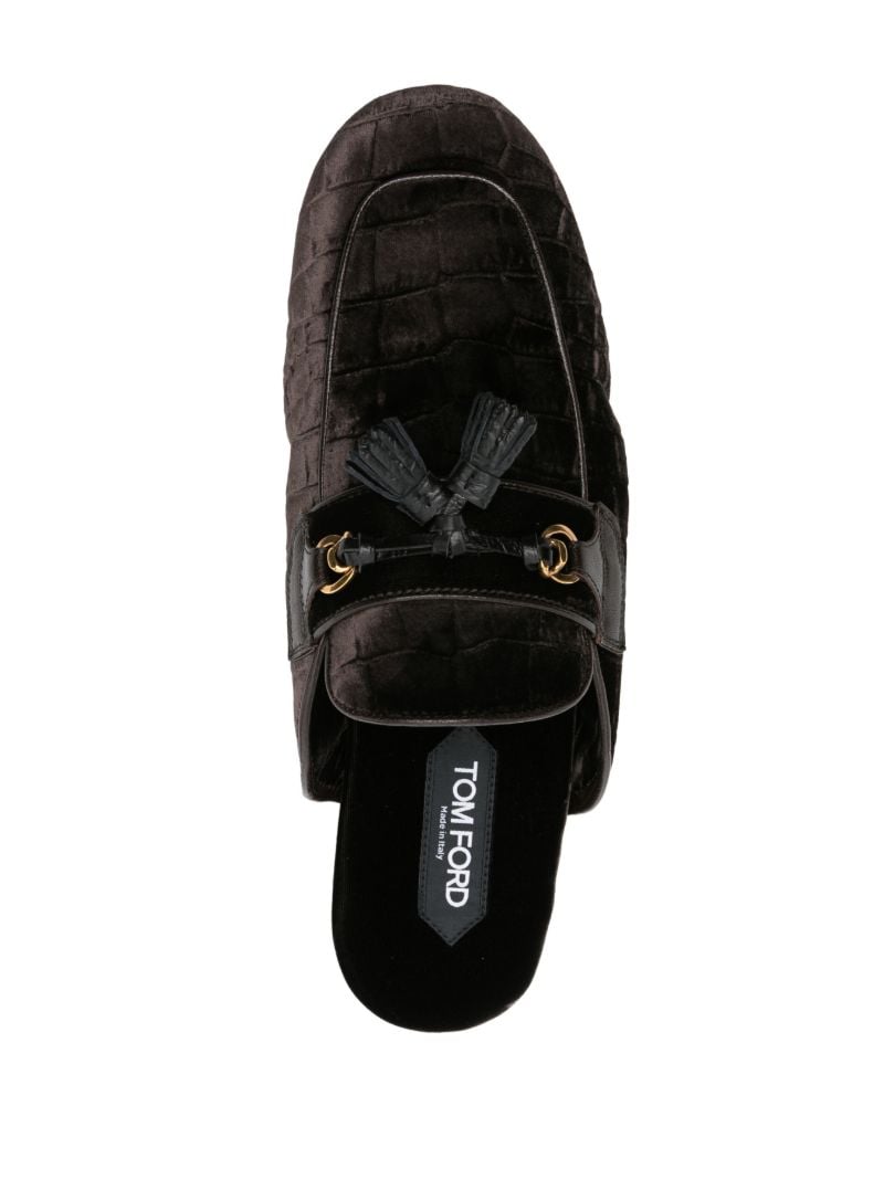 Brown Stephan Crocodile-effect Loafers