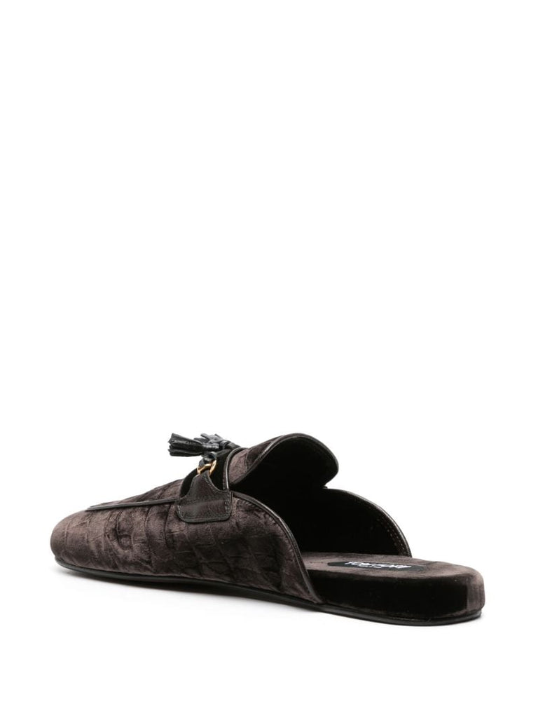 Brown Stephan Crocodile-effect Loafers