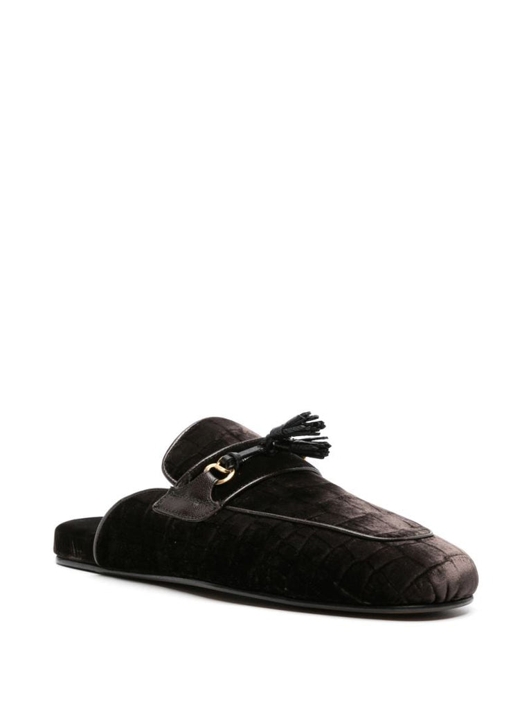 Brown Stephan Crocodile-effect Loafers