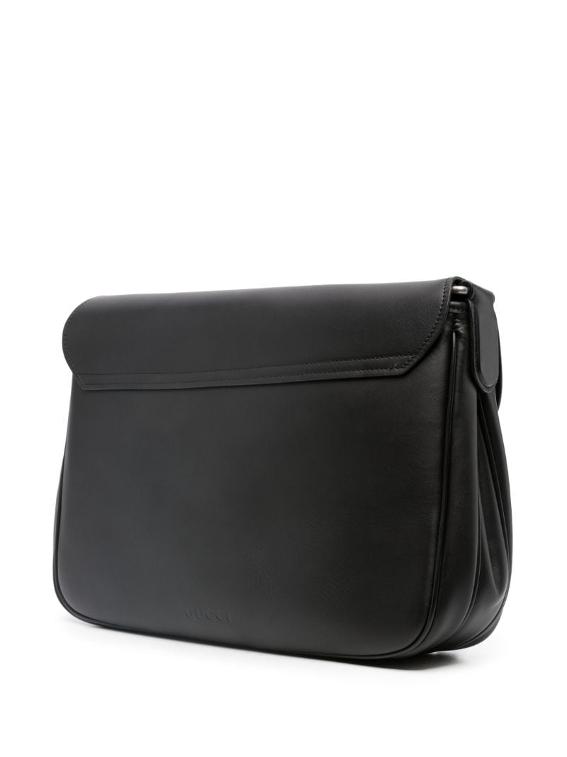 Black Dionysus Leather Messenger Bag
