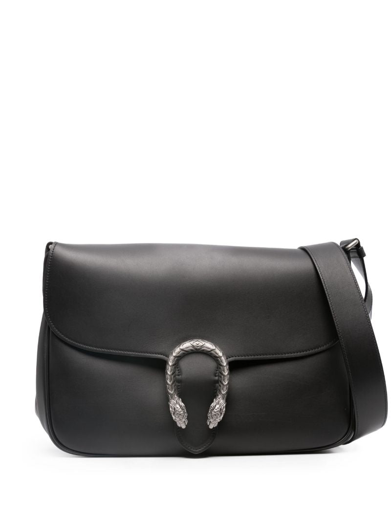 Black Dionysus Leather Messenger Bag
